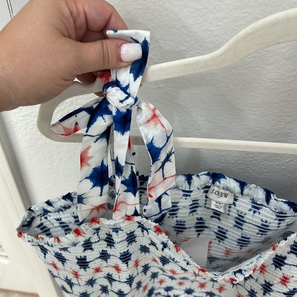 NEW J. Crew Red & White Smocked Maxi Dress - Picture 5 of 9